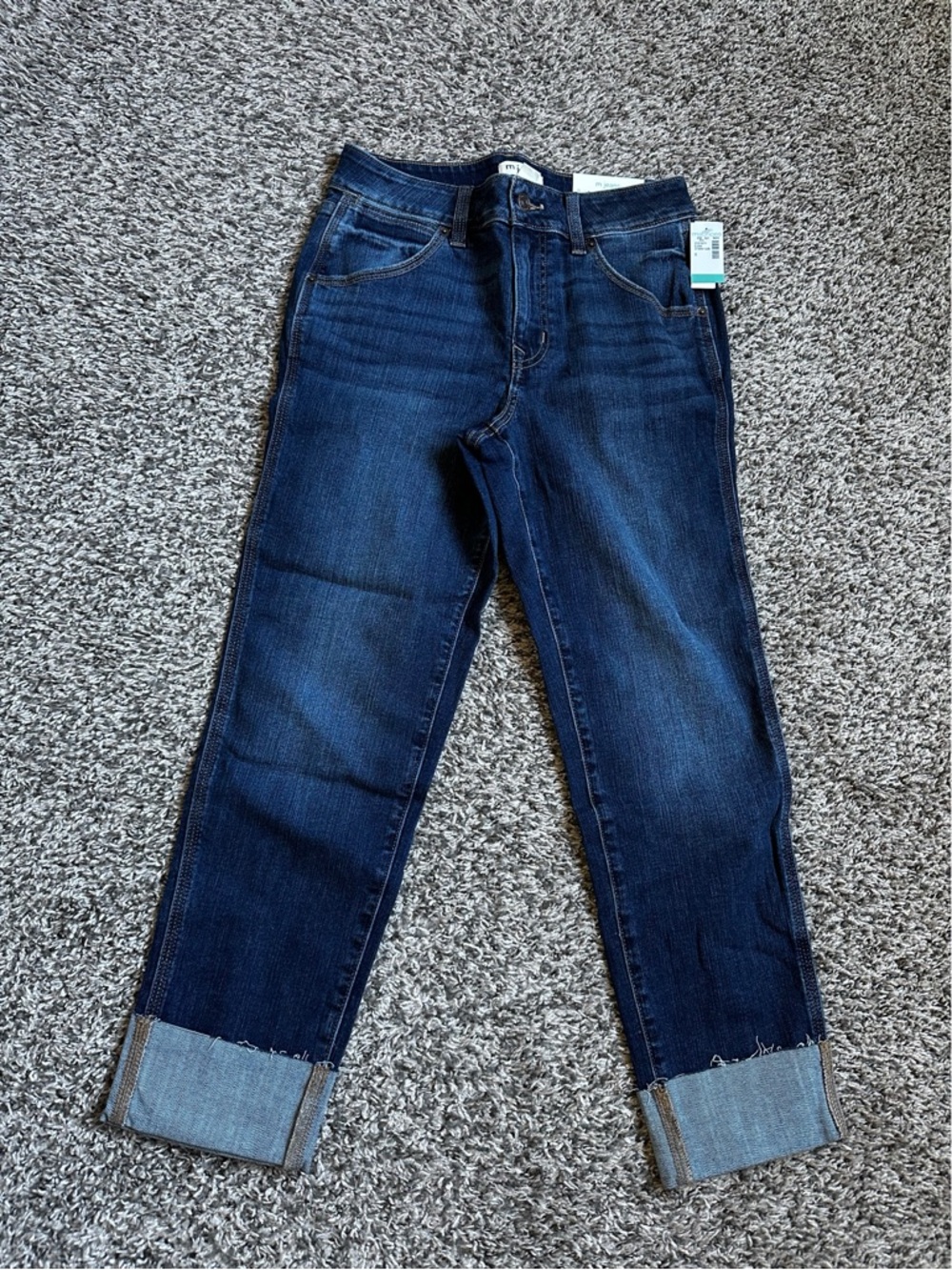 Maurices Dark Indigo Cropped Cuffed Jeans